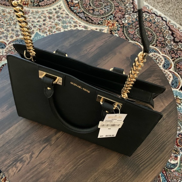 Michael Kors Black Large Satchel Handbag NWT - Picture 4 of 8